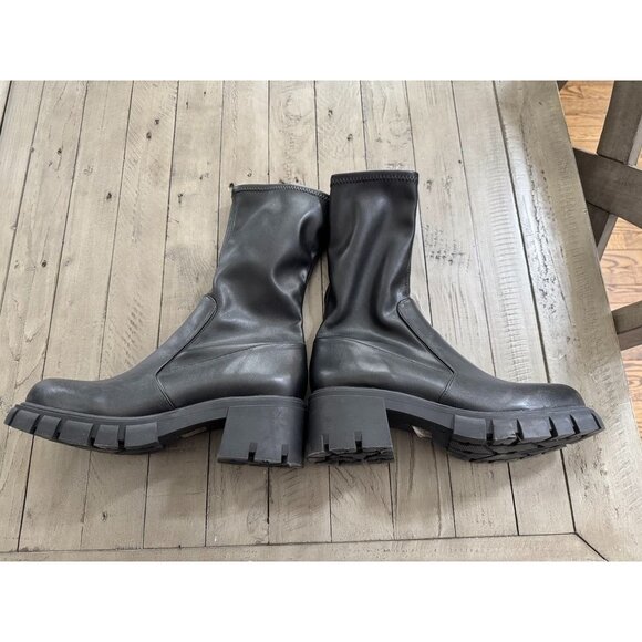 L’INTERVALLE Black Stretch Zip Side Boots Size 41 - Picture 7 of 8